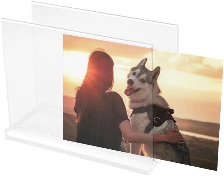 Napkin Holder for Table, Clear Napkin Holder Can Display Photos, Lucite Cocktail Napkin Dispenser for Party,Kitchen, Office, Restaurant, Business, Acrylic Mail Holder Countertop - Image 3