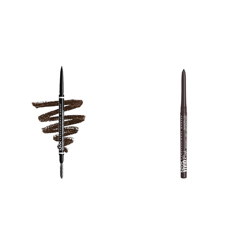 NYX PROFESSIONAL MAKEUP Micro Brow Pencil Espresso and Vivid Rich Mechanical Eye Pencil Smokin Topaz Brown Eyeliner Bundle - Image 2