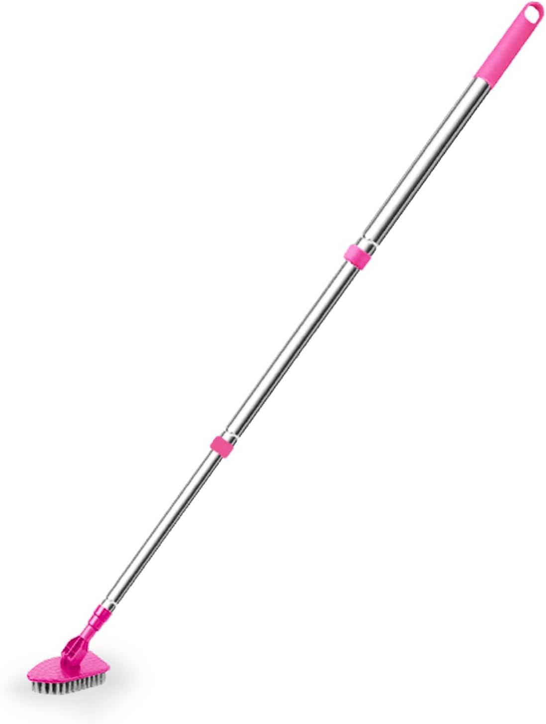 Electric Spin Scrubber, 2024 Upgraded IPX8 Cordless Cleaning Brush with 9 Replaceable Brush Heads, Detachable as Short Handle, Shower Cleaning Scrubber for Bathroom Tub(Pink) - Image 2