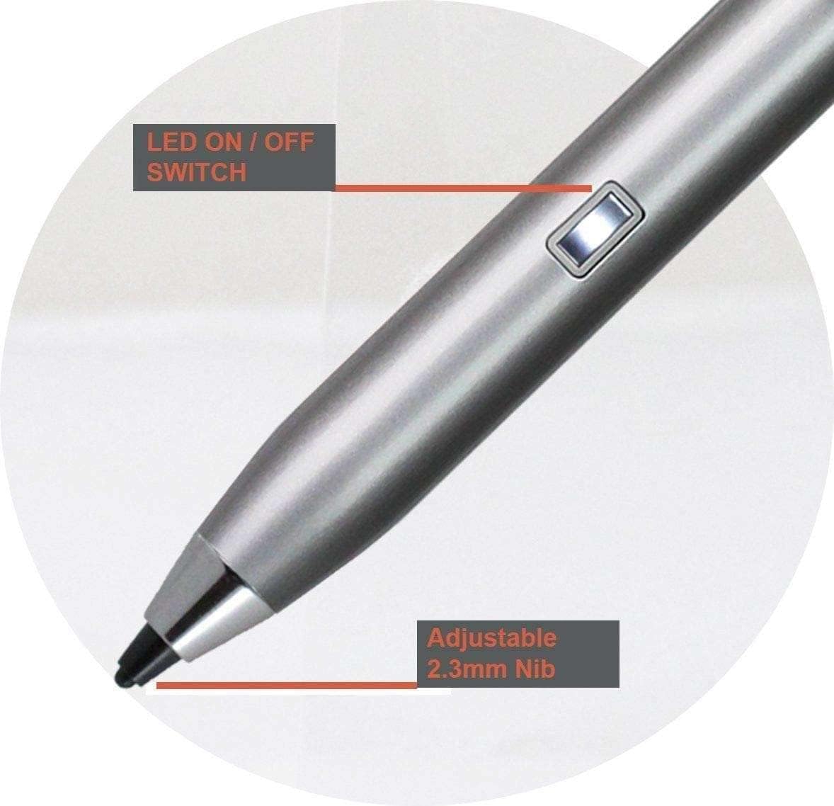 Silver Fine Point Digital Active Stylus Pen - Compatible with Jumper Laptop 16 Inch FHD Laptop - Image 3