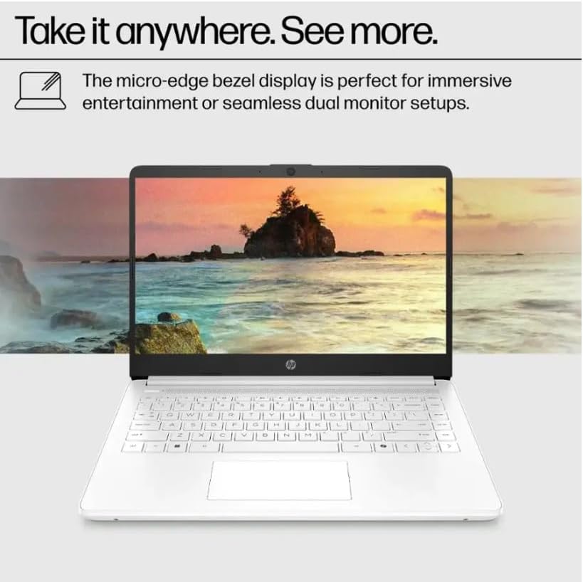 HP 14 Laptop, Intel Celeron N4500,14-inch Micro-Edge HD Display,Windows 11 Home, Thin & Portable, One Year of Microsoft 365 WiFi 6, Natural Silver,w/BTP Accessories (16GB DDR4 | 64GB eMMC) - Image 6