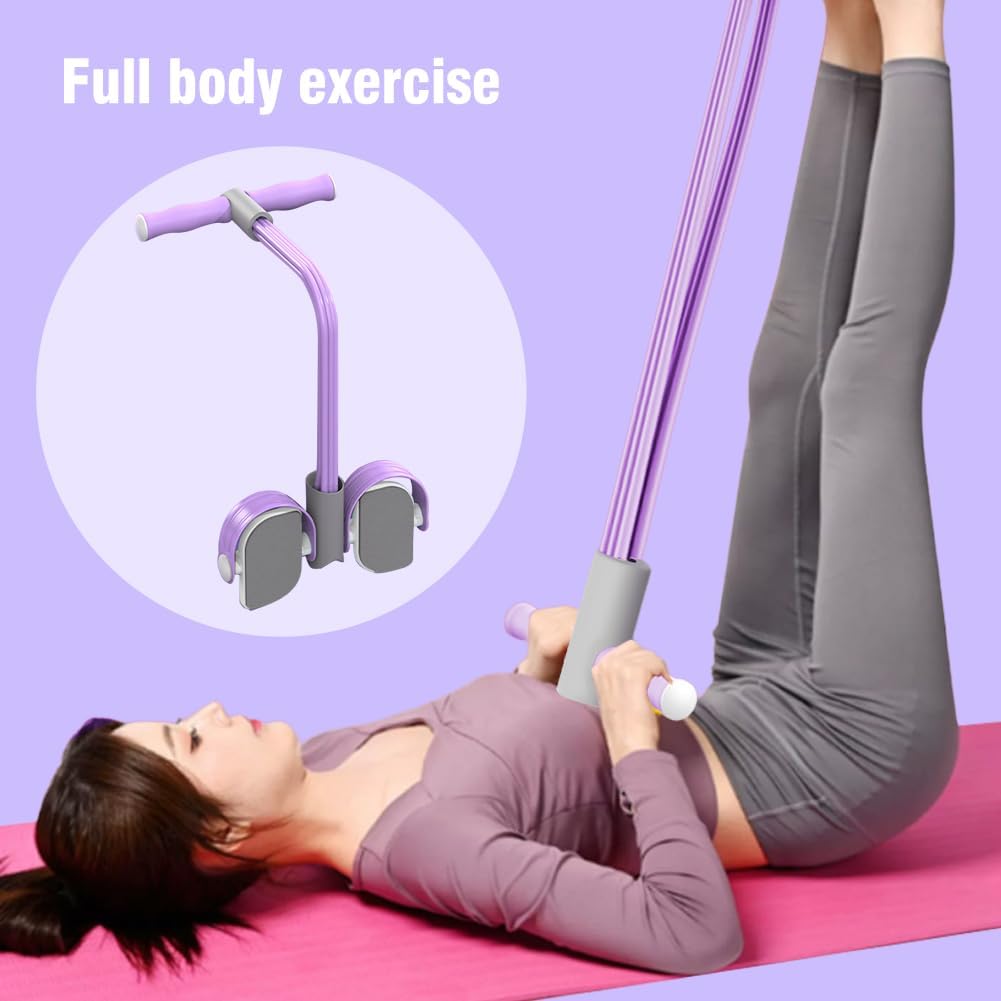 Multifunctional Pedal Puller,6-Tube Foot Pedals Resistance Band Pedal Pusher Resistance Rope Workout Tool for Abdomen, Waist, Arm and Leg - Image 5