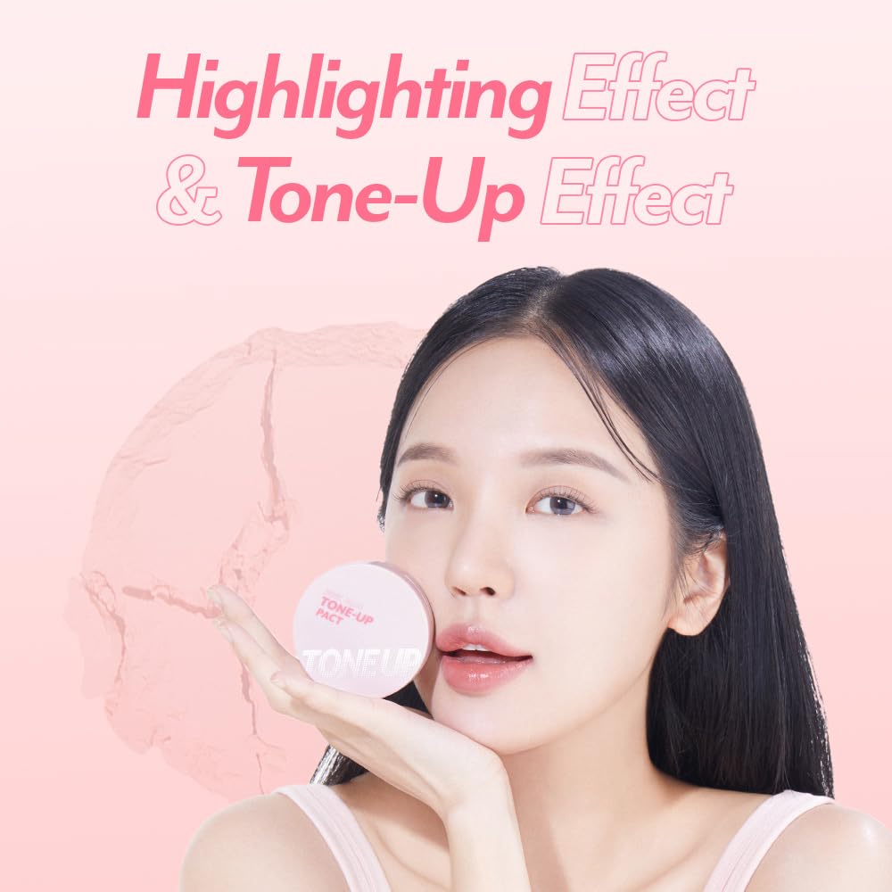 I'M MEME Compact - Tone-up Pact | Korean Pressed Setting Powder for Pink Blur Effect, with Calamine, Makeup Powder Foundation, Translucent Compact, Finishing Powder, Oil Control Face Powder, 0.35 Oz - Image 6