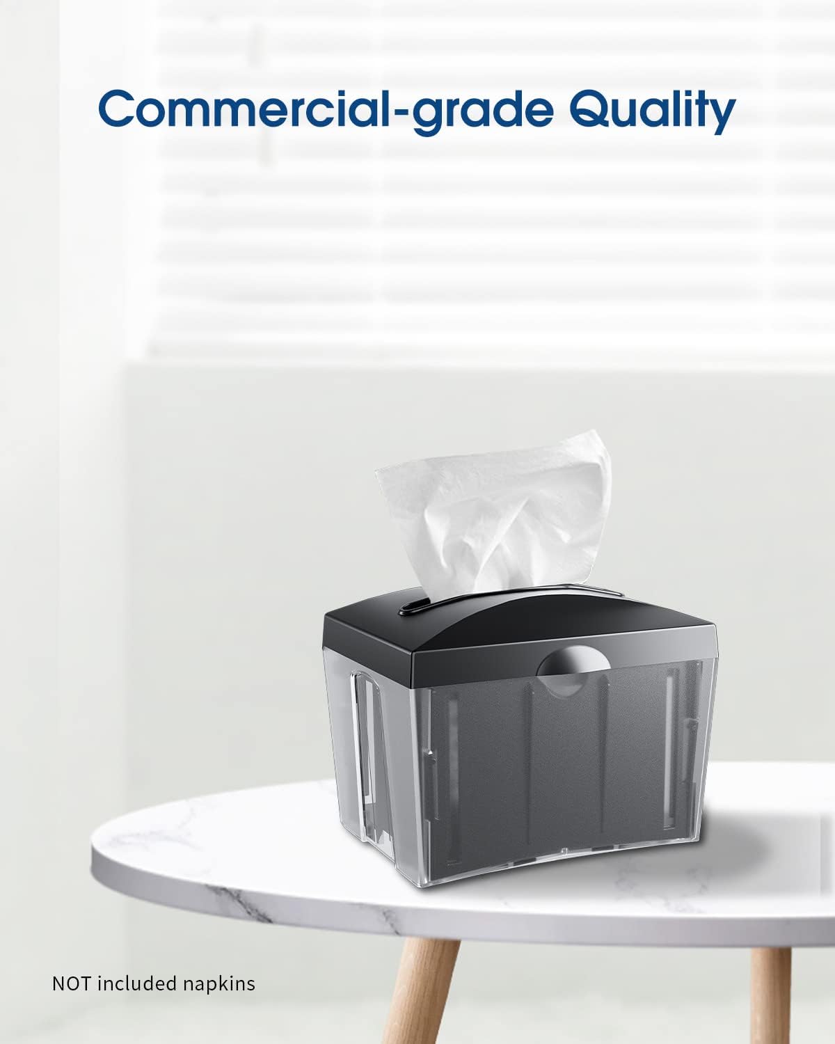 Tabletop Napkin Dispenser, Commercial Paper Napkin Dispensers, Black, 8" x 6.1" x 6.5", CHUANGDIAN - Image 8
