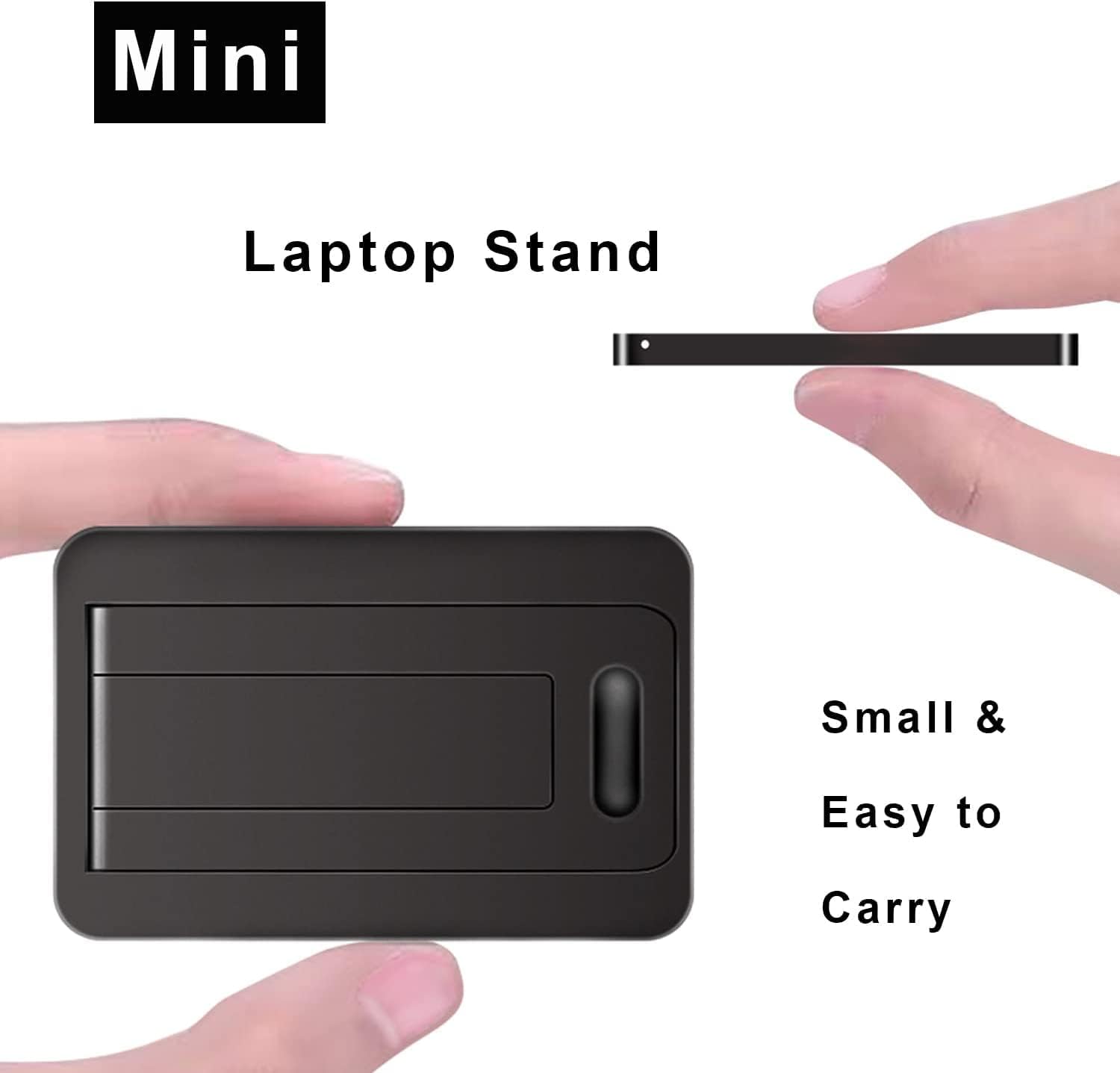 DRM 2-in-1 Mini Laptop Holder, Portable Notebook Stand with Cooling & Ergonomic Design, Black - Image 3