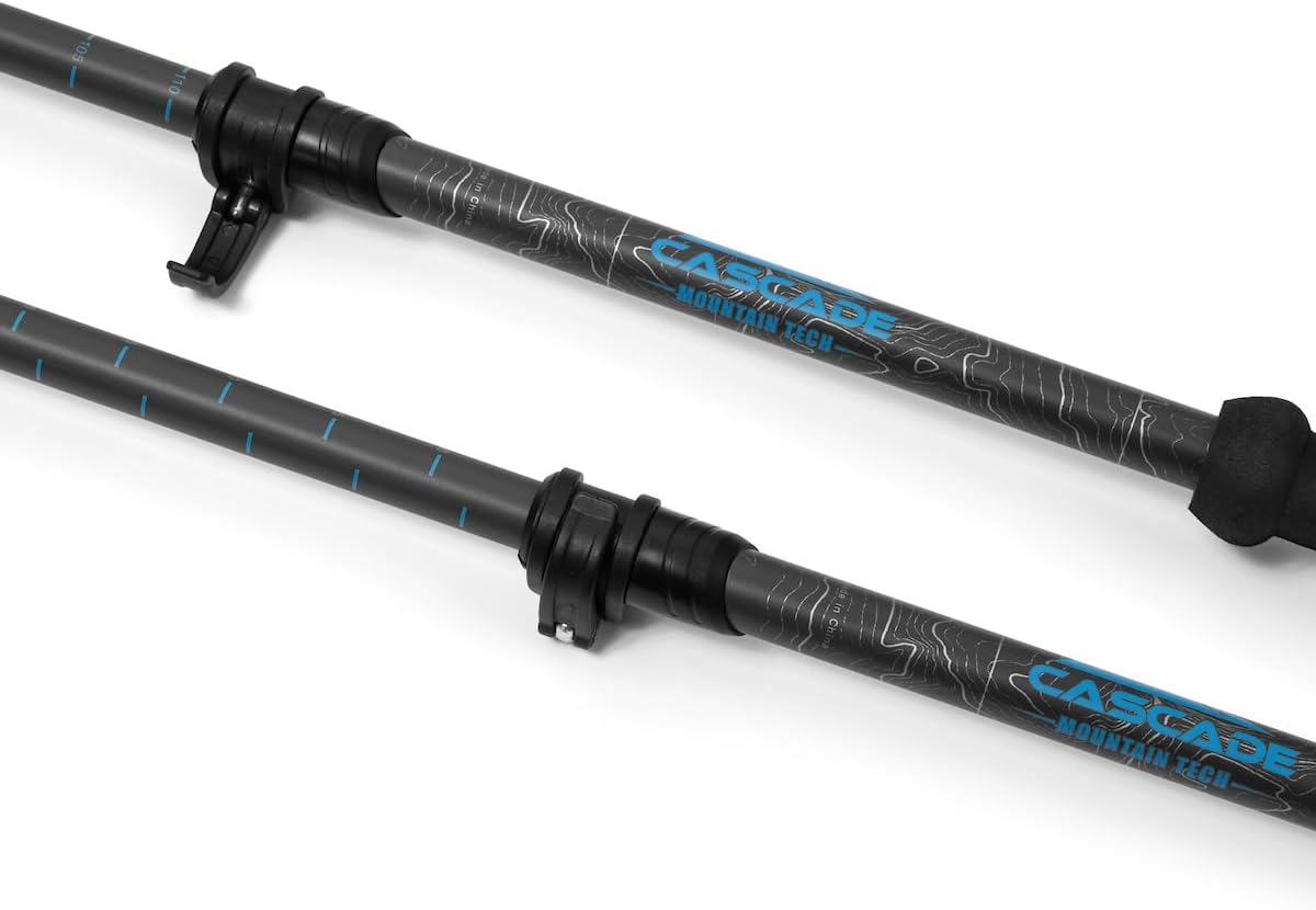 Cascade Mountain Tech Trekking Poles - Carbon Fiber Walking or Hiking Sticks with Quick Adjustable Locks - Image 8