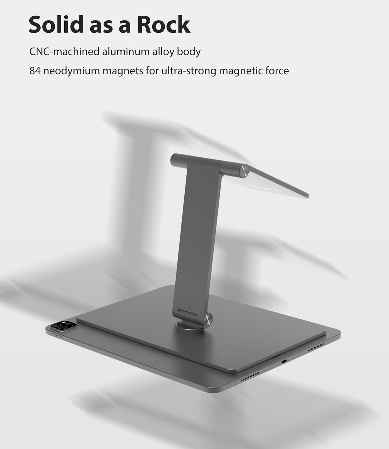 Foldable Magnetic Stand Only for iPad Pro 13 M4 2024, Premium Aluminum Alloy Tablet Stand for Desk, 360° Rotating Adjustable Tablet Holder Mount for iPad Pro 13 inch M4 for Working & Drawing - Image 7