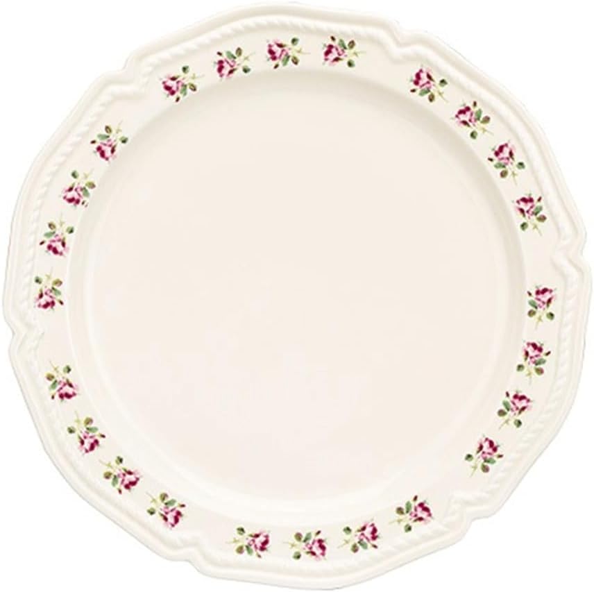Dinner plate, Ceramic Vintage Rose Dinner Plate Kitchen Tableware Deep Plate Dinner Plate Large Size Dinner Plate Suitable for Salad Steak,Dinnerware - Image 2