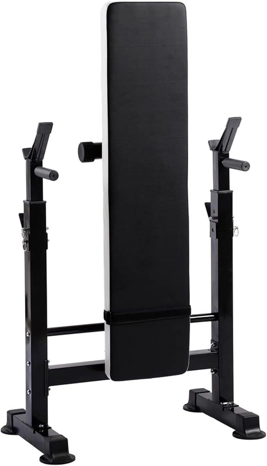 BalanceFrom Steel Weight Bench w/ Squat Rack in Multiple Colors, 400 lb User Capacity - Foldable Home Gym Equipment for Range of Workouts w/ 6-Position Barbell Holder & Adjustable Seat and Recliner - Image 6