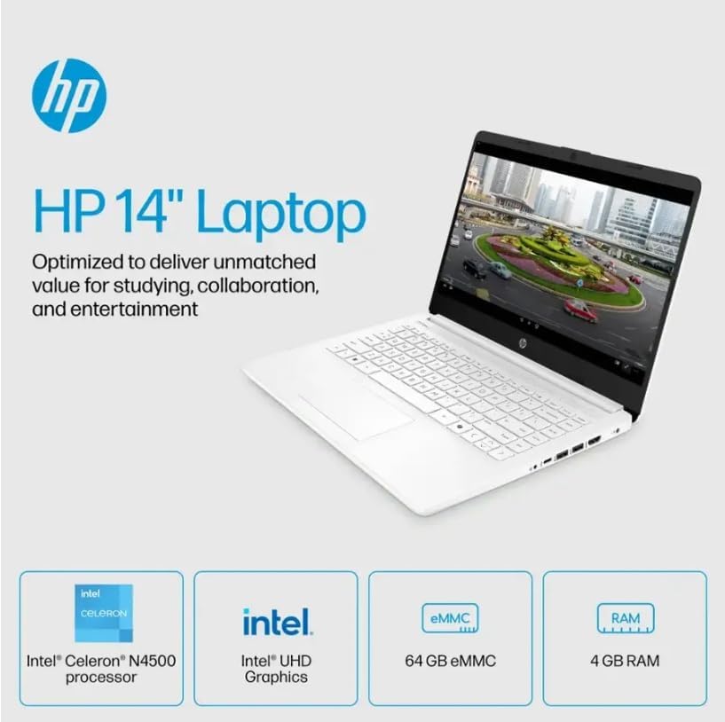 HP 14 Laptop, Intel Celeron N4500,14-inch Micro-Edge HD Display,Windows 11 Home, Thin & Portable, One Year of Microsoft 365 WiFi 6, Natural Silver,w/BTP Accessories (16GB DDR4 | 64GB eMMC) - Image 5