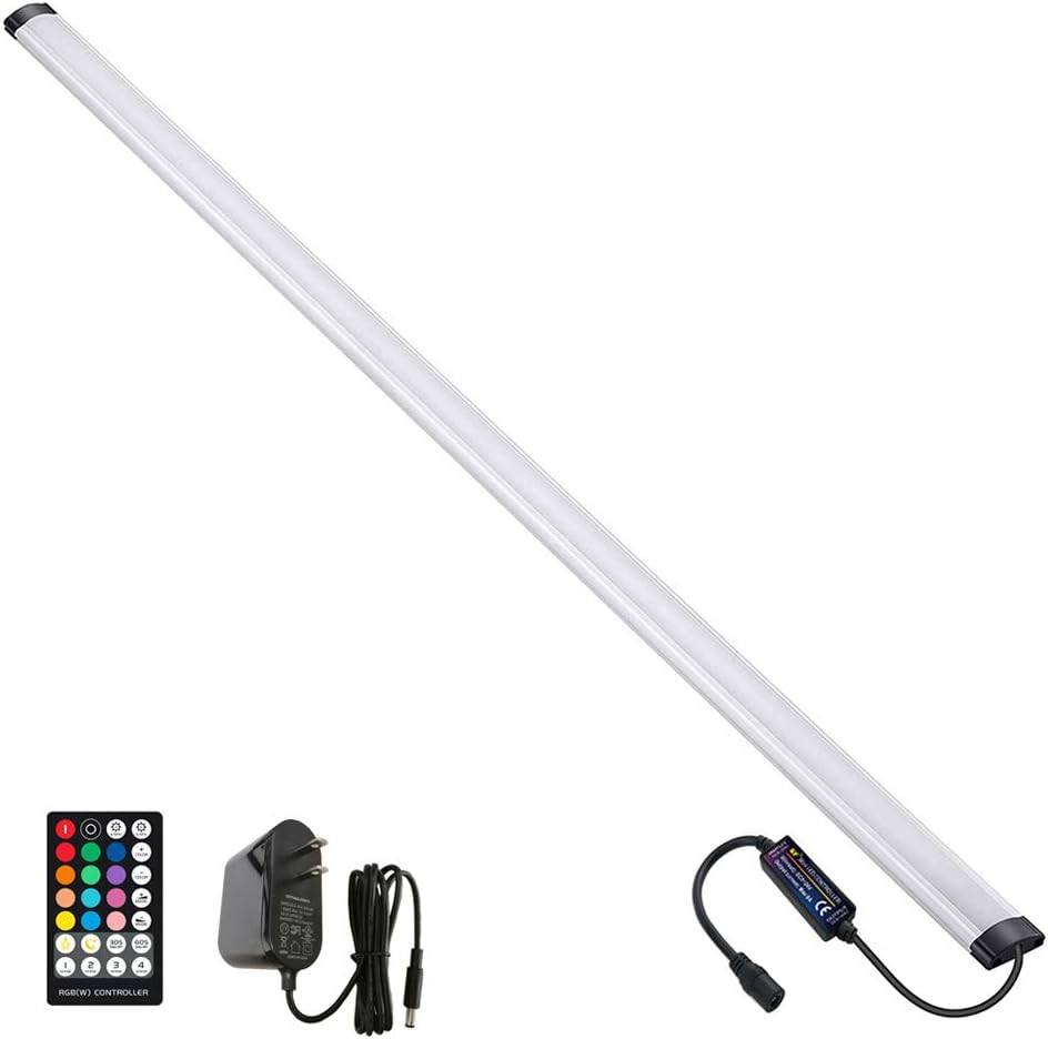 Dimmable Under Cabinet Lighting, RGB LED Light Bar, RF Remote Control Lamp, Multicolor Under Counter Lights for Desk, Room, Cupboard, Hallway, Shelf, Closet (36 Inch) - Image 2