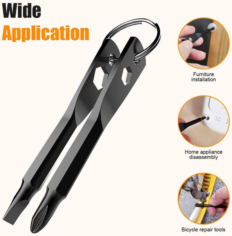 Christmas Gifts Stocking Stuffers for Men, KUSONKEY Keychain Screwdriver Tool Gifts for Men, 4-in-1 Screwdriver Bit with Phillips,Slotted and Hex Wrench Cool Gadgets for Him,Husband,Boyfriend,Dad - Image 3