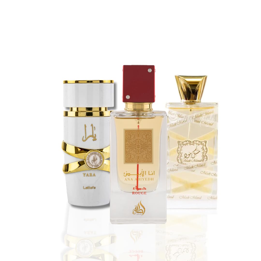 Lattafa Perfumes Yara Moi, Musk Mood EDP - 100Ml (3.4Oz) & Ana Abiyedh Rouge EDP - 60ML(2.0 oz) - Image 2