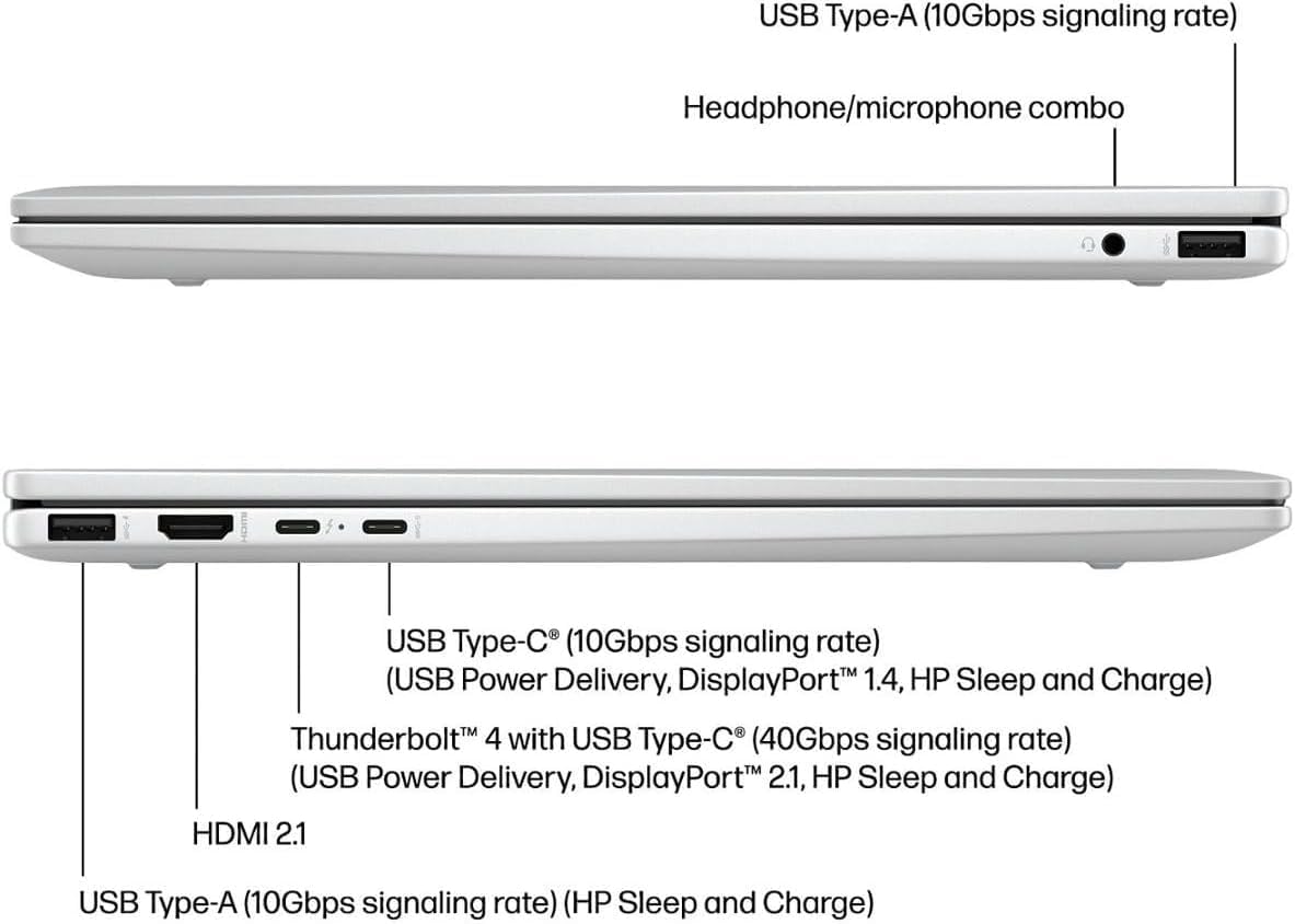 HP Envy 16" Wide Ultra XGA Touchscreen 2-in-1 Laptop, Built-in AI, Intel Core Ultra 5 125U Processor, 16GB RAM 512GB SSD, Wi-Fi 6E, Backlit Keyboard, 5MP IR Camera, Windows 11 Pro, Glacier Silver - Image 6