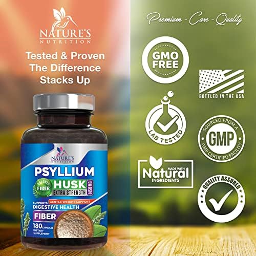Psyllium Husk Fiber Supplement 1500mg, Natural Daily Soluble & Insoluble Fiber Pills, Psyllium Husk Powder Capsules Supports Digestion Colon Health & Regularity, Plant Based Supplement - 180 Capsules - Image 5
