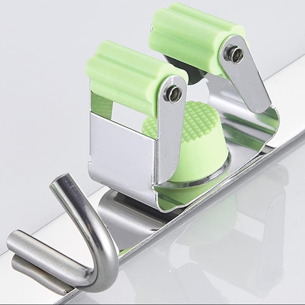 Broom And Mop Holder, Wall-mounted Buckle Design Cleaning Tool Storage Rack, Garden And Kitchen Garage Tool Racks For Garage/Laundry (Color : Silver, Size : 18.8x3cm) (Si - Image 3