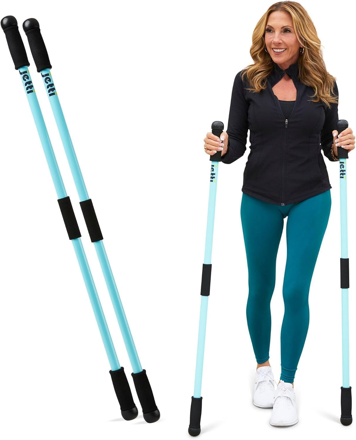 Weighted Walking Sticks for Seniors, Women & Men – 1.2lb Each Ergonomic Hiking Poles for Balance, Posture & Stability – Durable Trekking Poles for Walking - Image 2