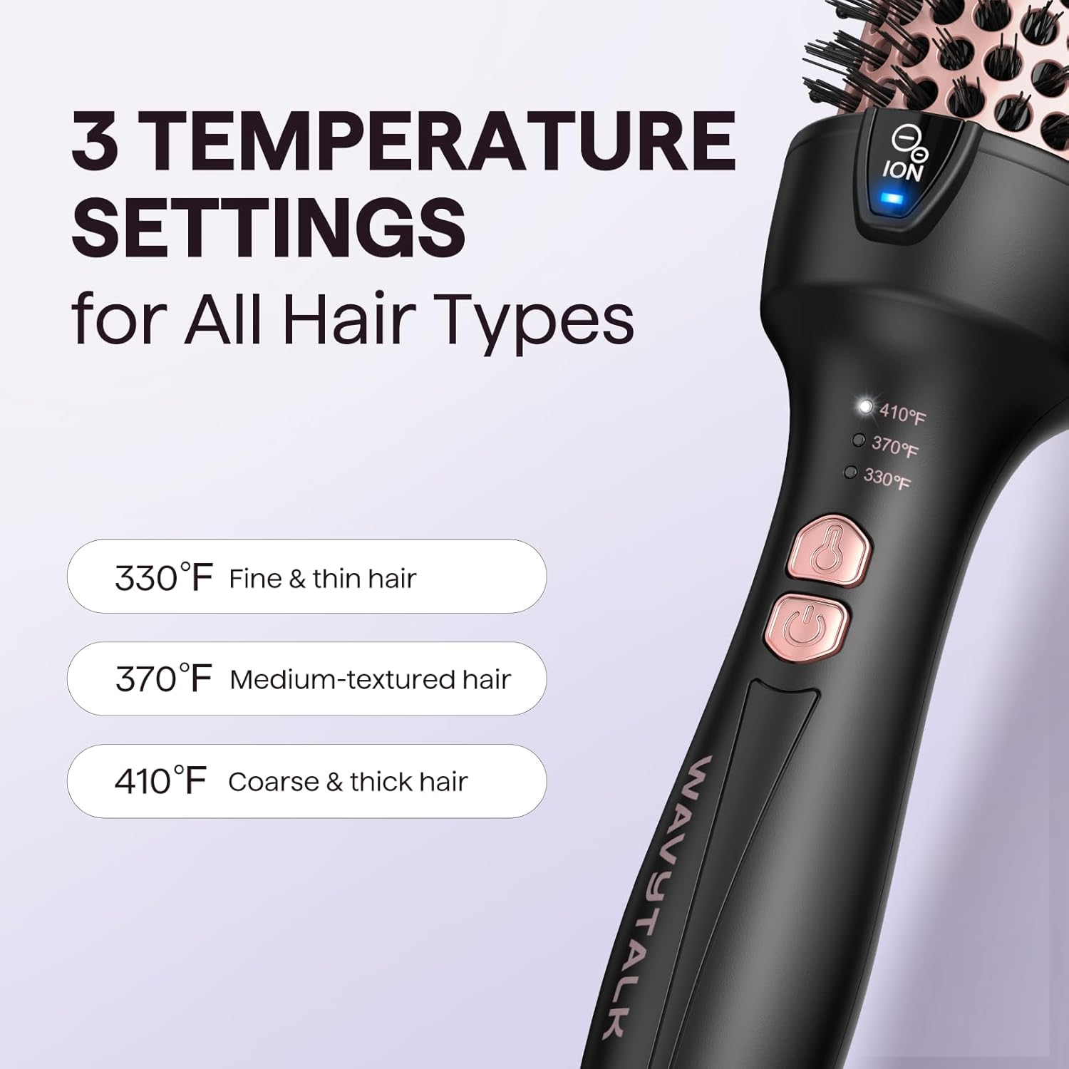 Wavytalk Updated Version Thermal Brush for Blowout Look, Blowout Express 1.5 Inch Ionic Thermal Round Brush Makes Hair Smoother Get Natural Curls, Dual Voltage, Easy to Use - Image 7