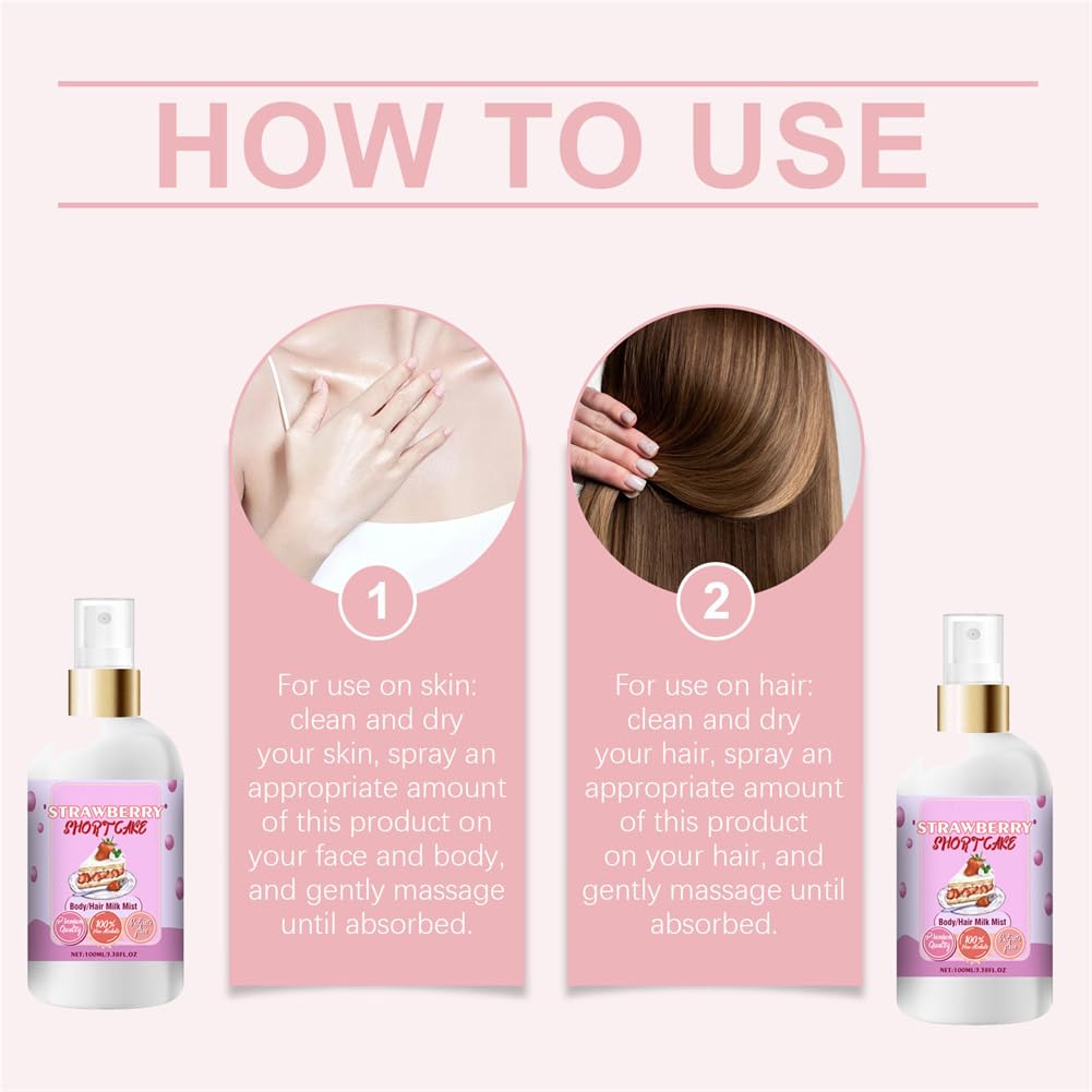 2025 New Vanilla and Cream Duo Body Mist, Sweet Body Milk Mist, Strawberry Body Spray, Marshmallow Blush Body Milk, Strawberry Shortcake Body Oil (A, Vanilla 1 Pcs) - Image 5