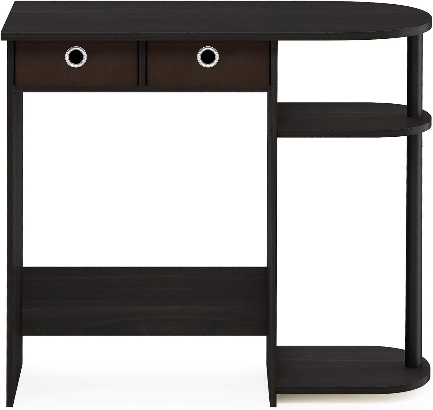 Furinno Go Green Home Laptop Notebook Computer Desk/Table with 2 Drawer Bins, Espresso/Black/Brown - Image 6