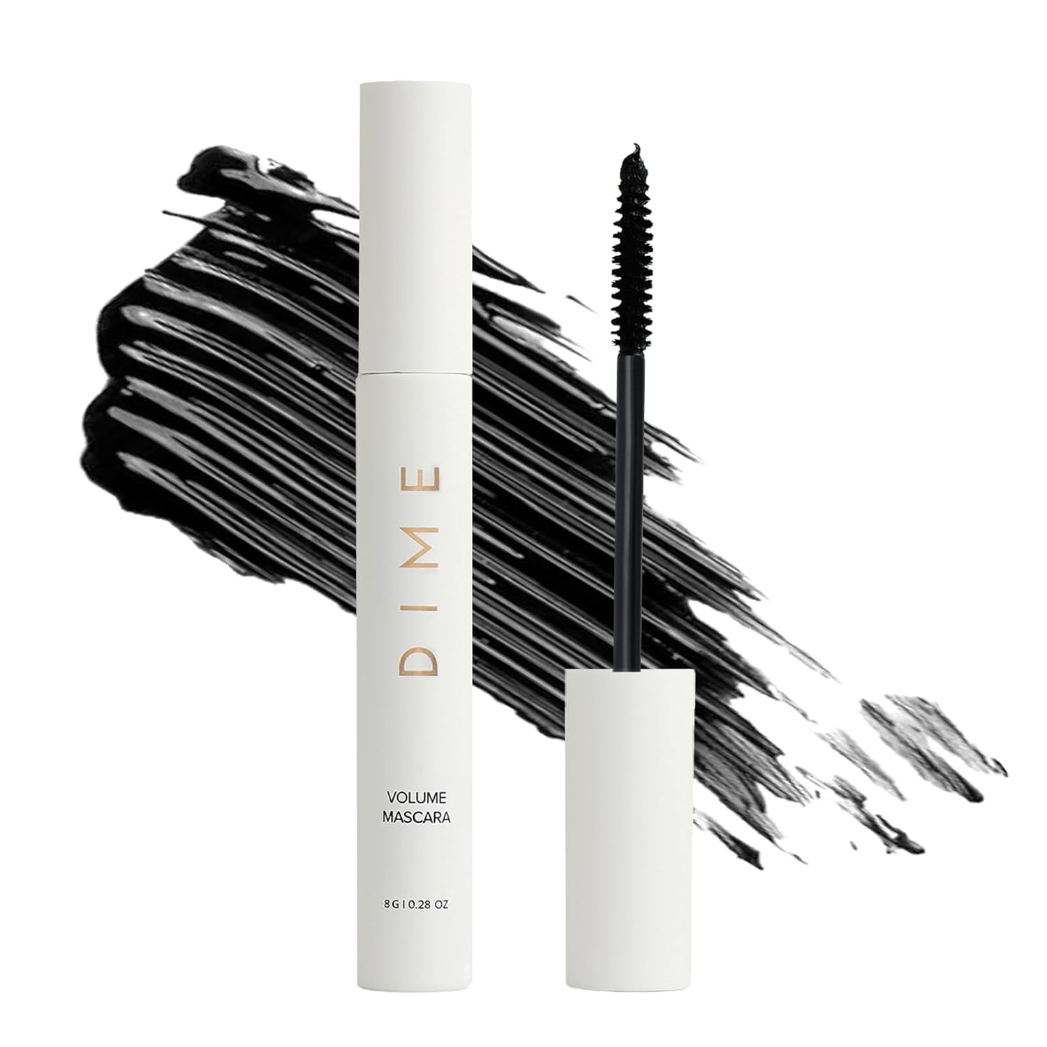 DIME Beauty Volume Mascara - Smudge-Proof Tubing Mascara for Fuller, Thicker Lashes, Adds Volume & Length, Black 0.28 oz / 8 g - Image 2