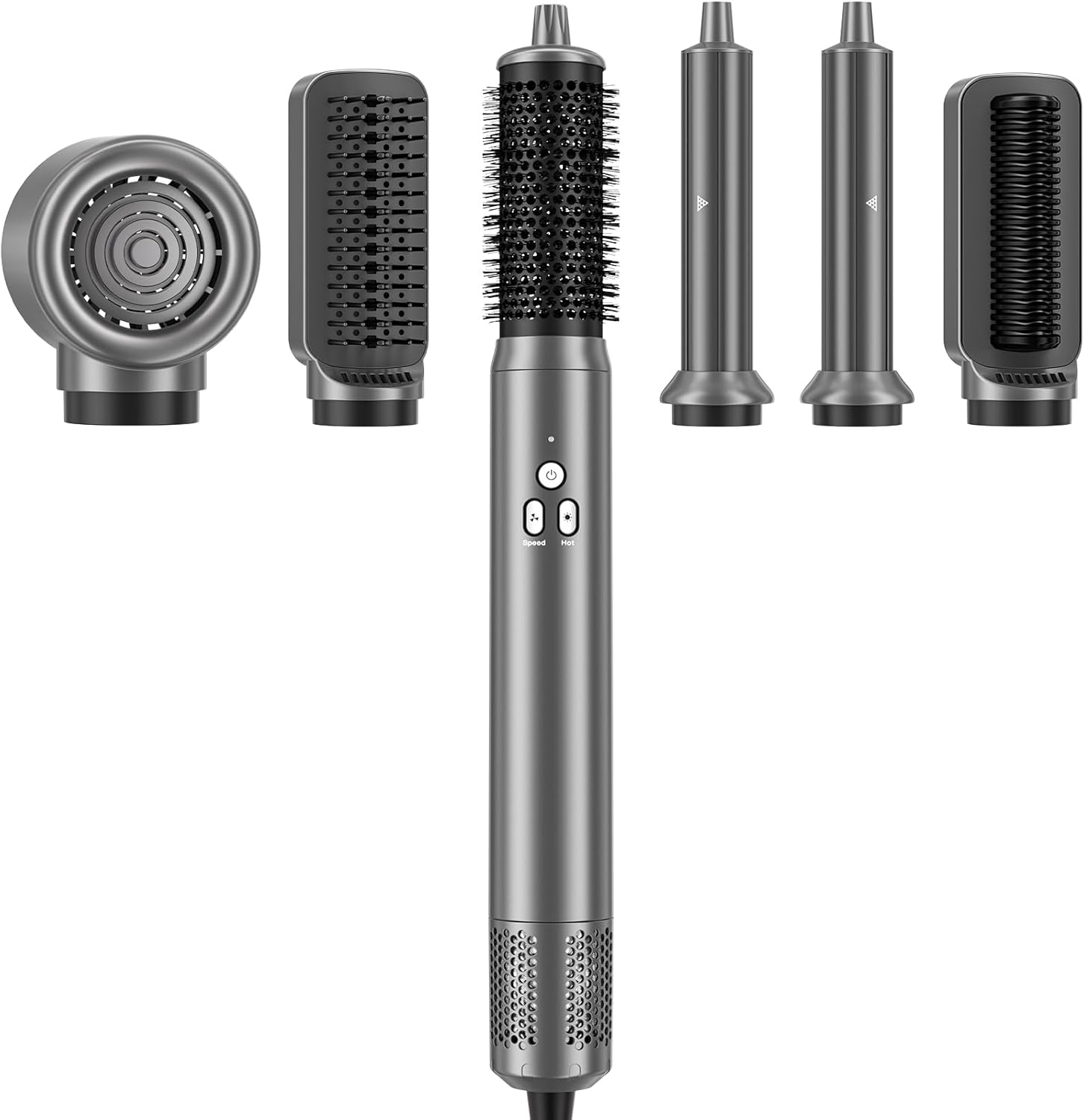 AOMEES Professional Hot Air Styler & Drying System, 6 in 1 Powerful Hair Dryer Brush • Styling Without Heat Damage, with Air Curler, Hair Dryer, Volumizer Brush, Hair Straightener Brush, Smooth Comb - Image 2