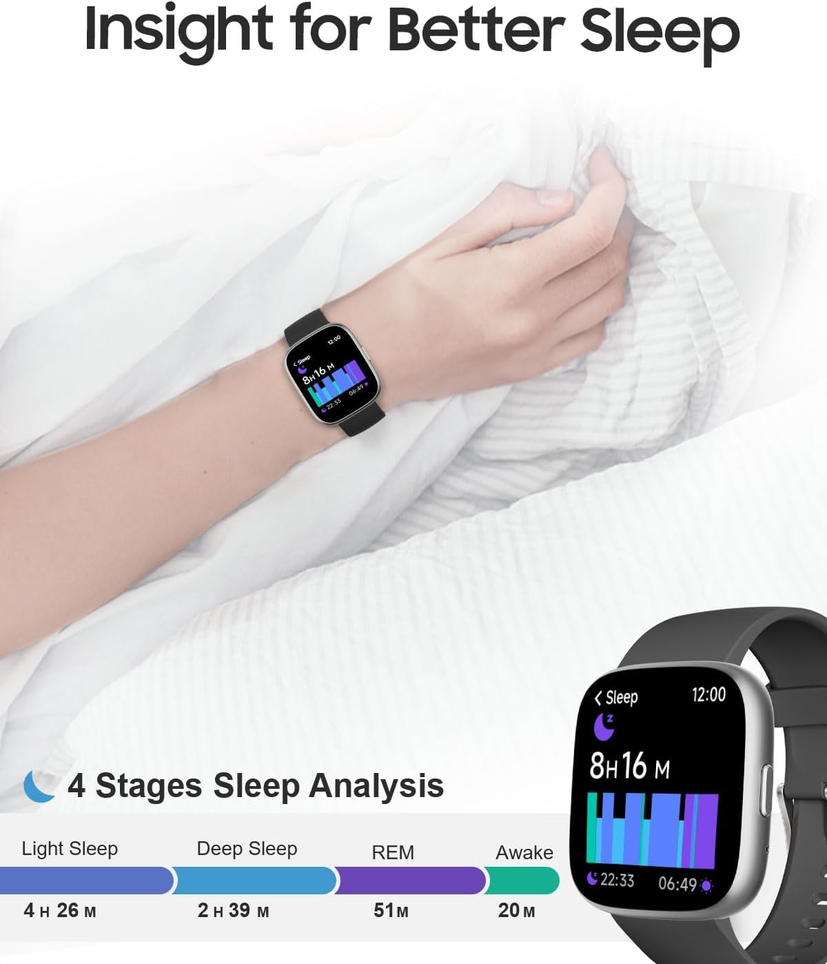 Smart Watch for Women Men, 1.83" Fitness Tracker Watch with Heart Rate/Step Tracker/Pedometer/Sleep, IP68 Waterproof Smartwatch Answer/Make Calls Compatible iOS Android - Image 7
