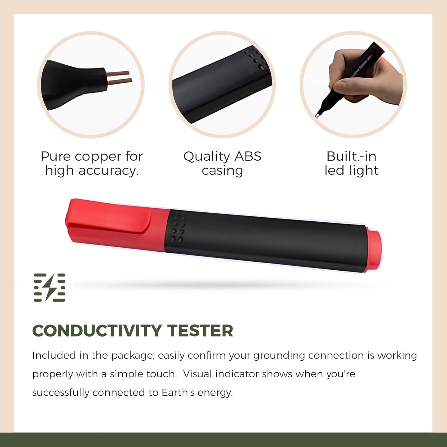 TerrAlign Premium Grounding & Earthing Mat 24×16 in – Carbon-Infused PU Pad with 16-ft Cable and Outlet Tester Pen for Desk, Bed & Yoga | Stress Relief and Sleep Support - Image 4