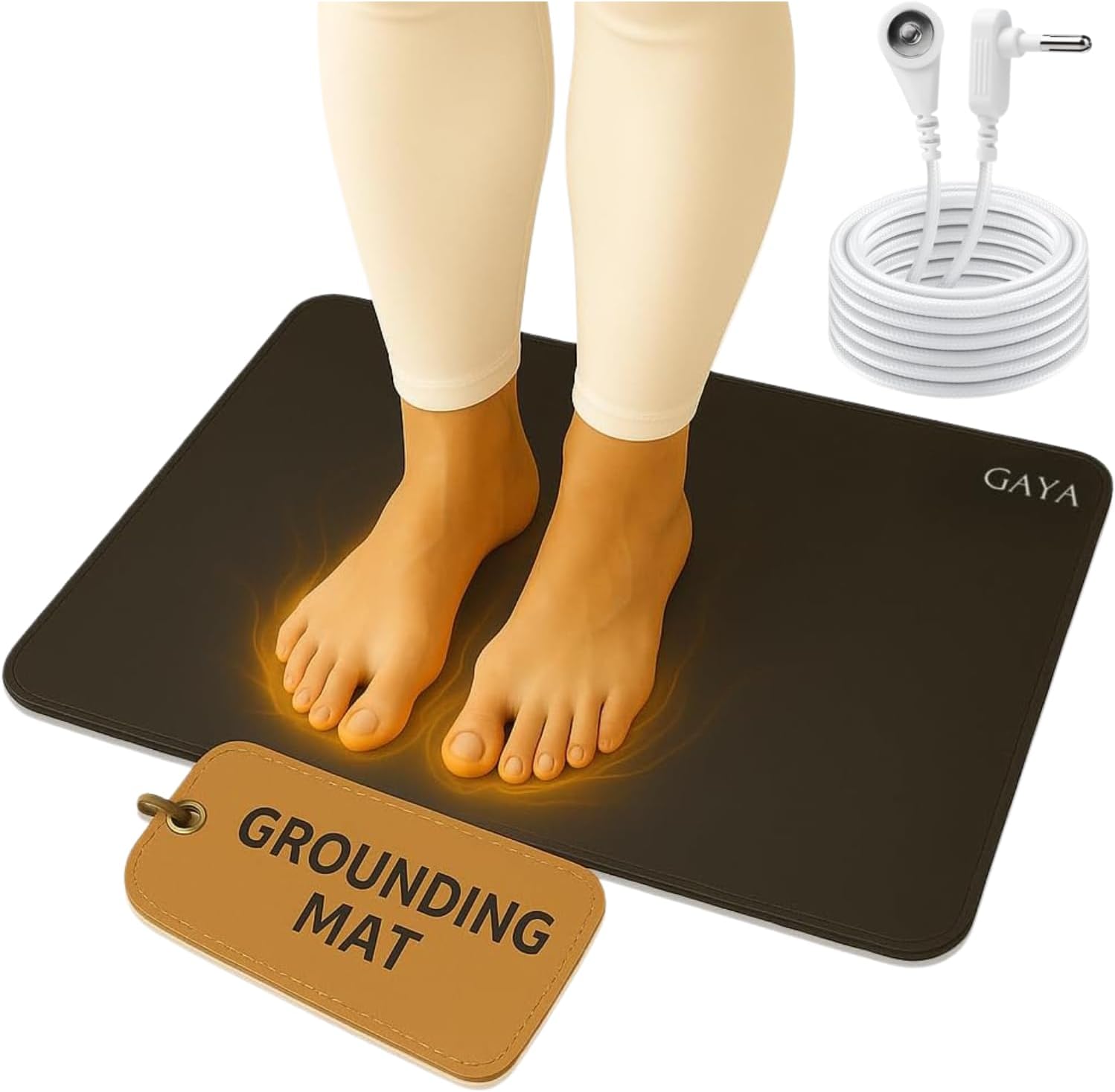 GAYA Grounding Mat for Feet, Sleep Improvement, Back Pain Relief, Muscle Relaxation & Stress, Earthing Pads for Bed, Ground for Desk, Earth Mats, Bedding Pad (24''X16'') - Image 2