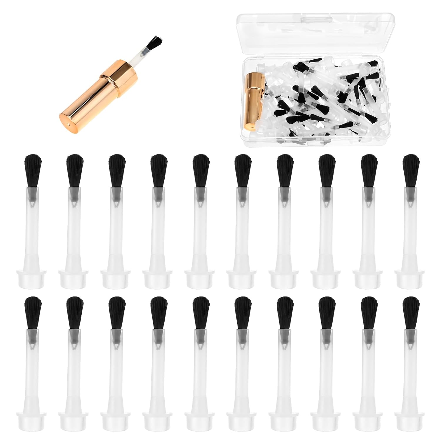 Thinp Dip Powder & Liquid Replacement Brush Kit - 66 Pcs with 22 Brushes and Handles, Disposable Nail Dip Brushes for Nail Art - Image 2