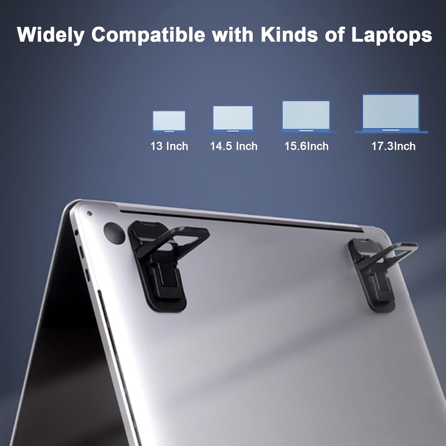 Mini Portable Laptop Stand for Desk Computer Keyboard Stand - Zinc Alloy Keyboard Riser with 2 Adjustable Angles Foldable Invisible Laptop Riser for MacBook, Dell, HP, Lenovo and More, Black - Image 6