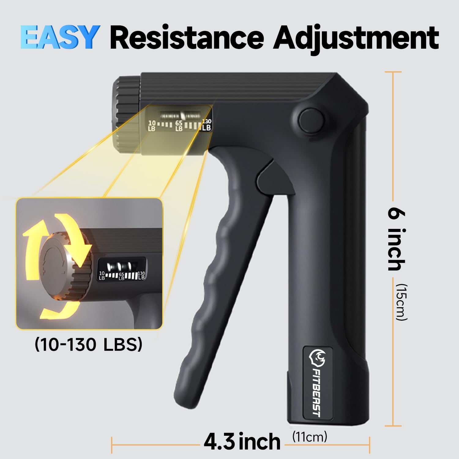 FitBeast Grip Strengthener Forearm Strengthener Hand Grips Strengthener - Adjustable Resistance 10-130LBS - Image 3