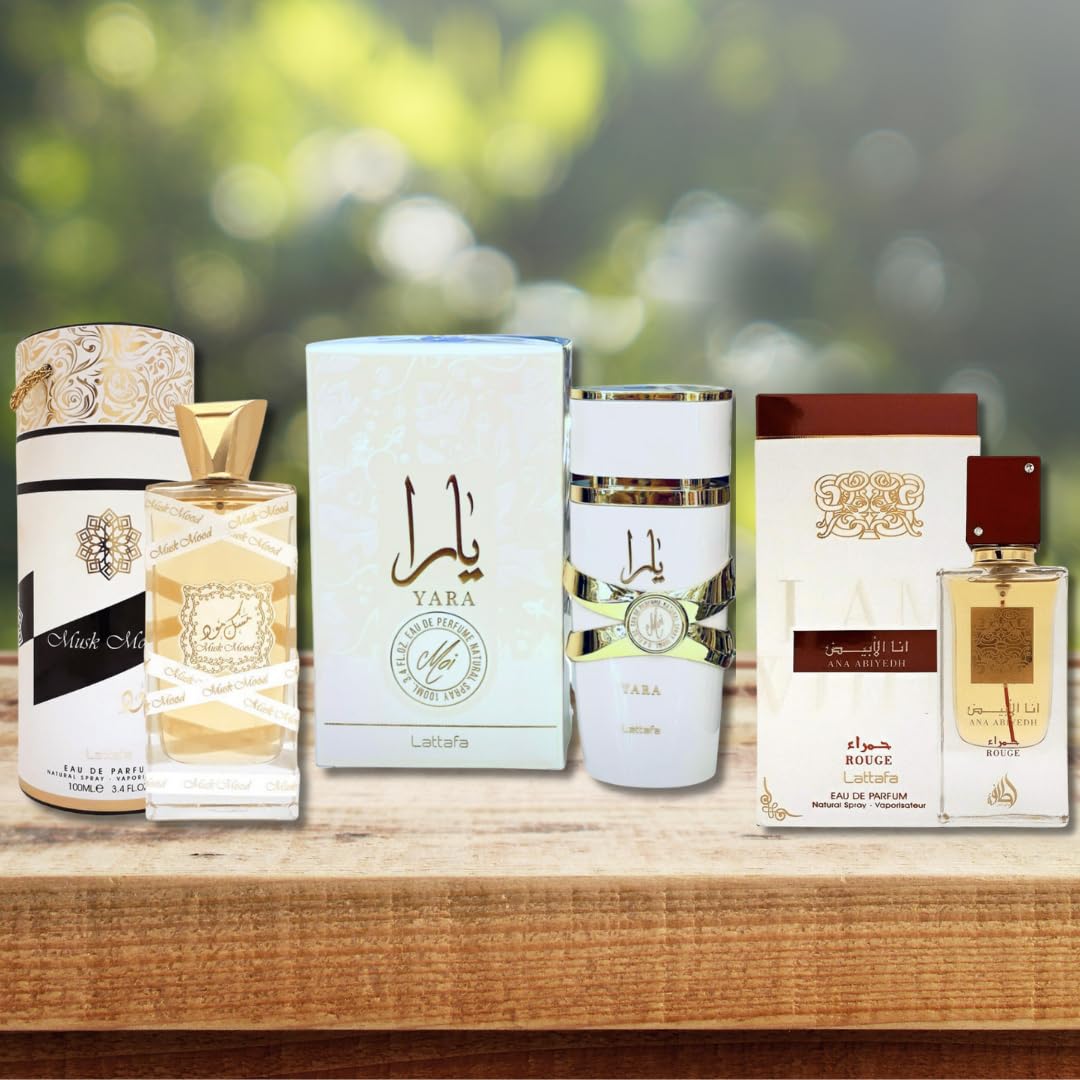 Lattafa Perfumes Yara Moi, Musk Mood EDP - 100Ml (3.4Oz) & Ana Abiyedh Rouge EDP - 60ML(2.0 oz) - Image 4
