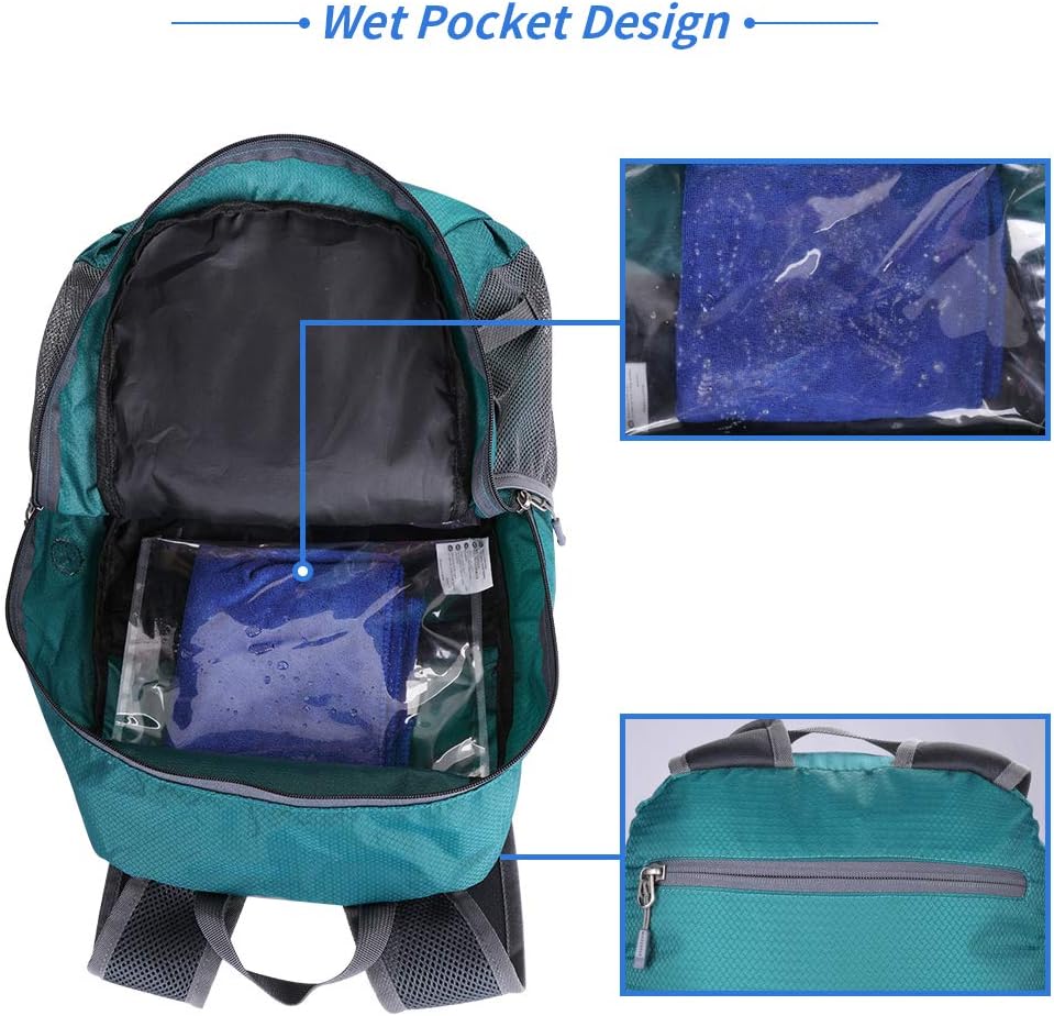 WATERFLY Lightweight Packable Hiking Backpack: 30L Foldable Travel Daypack Ultralight Camping Day Pack for Woman Man - Image 8
