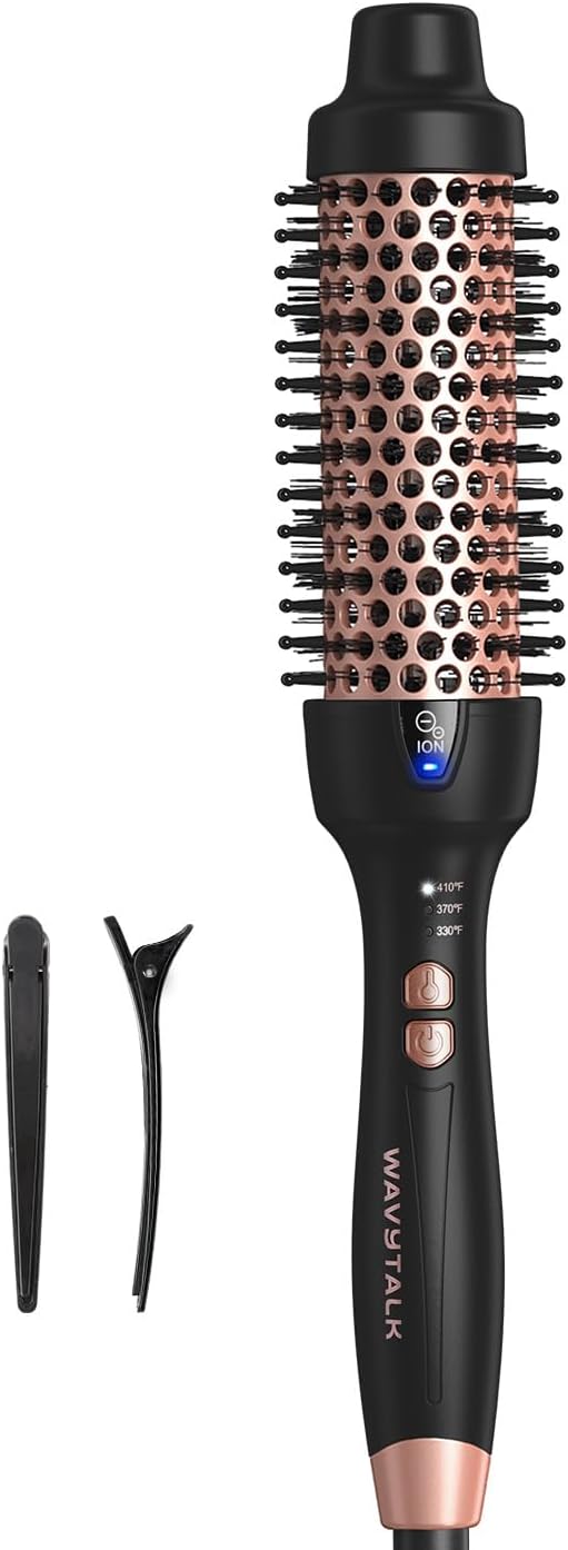 Wavytalk Updated Version Thermal Brush for Blowout Look, Blowout Express 1.5 Inch Ionic Thermal Round Brush Makes Hair Smoother Get Natural Curls, Dual Voltage, Easy to Use - Image 2