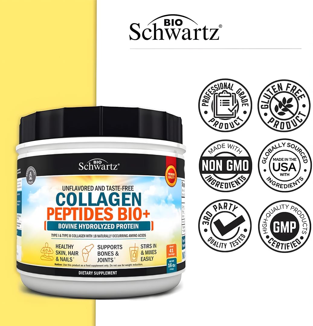 Multi Collagen Protein Powder for Men & Women - Grass Fed Collagen Peptides Powder for Women & Men with Types I & 3 plus Naturally Occurring Amino Acids - Hydrolyzed Easy to Mix & Unflavored (16oz) - Image 5