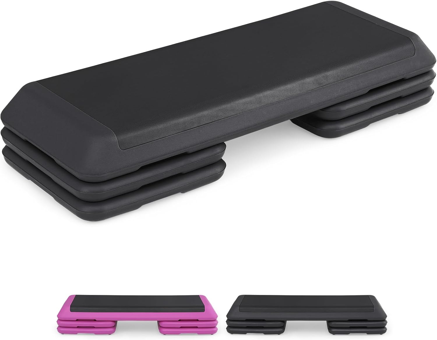 43" Aerobic Exercise Step Platform, Step Up Exercise Platform with 4" 6" 8" Adjustable Risers, Stair Stepper Workout Stepper for Home Gym Strength Training Fitness Equipment - Image 2