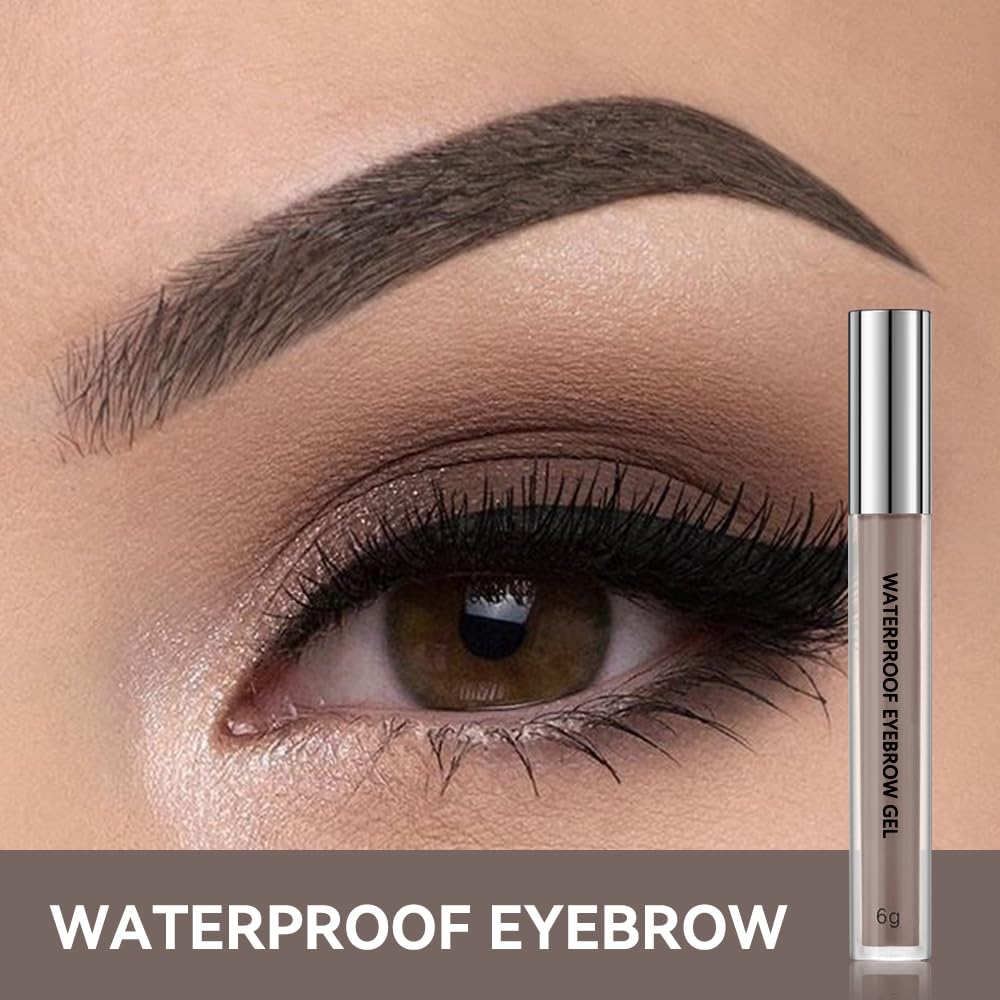 Waterproof Eyebrow Gel, Quick Drying Long Lasting Smudge Proof Formula for Creating Natural Looking Brows, Easy Application for All Skin Types (Brunette, Large) - Image 7
