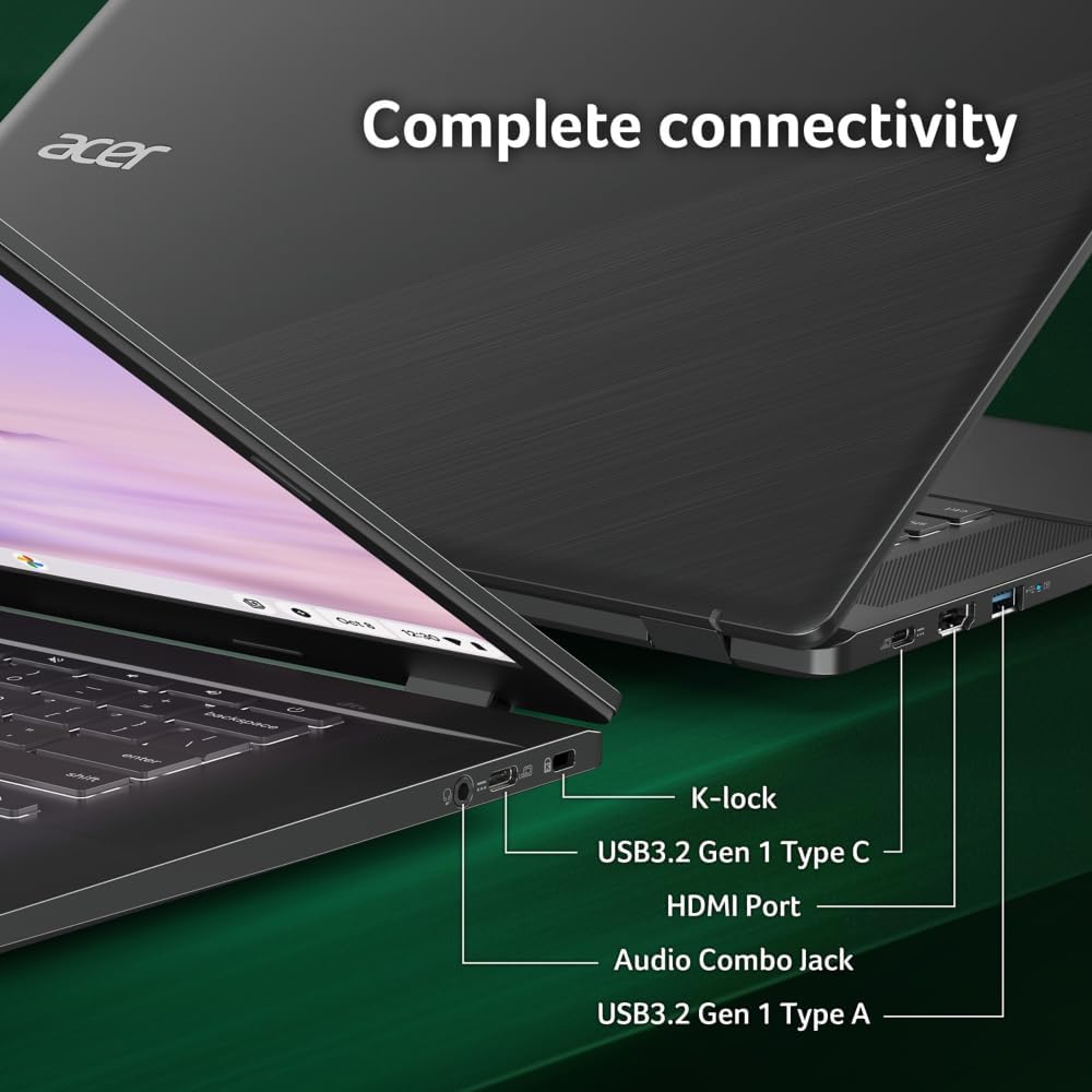 acer Chromebook Plus 515 Laptop with Google AI – 15.6" Full HD 1920 x 1080 IPS Touch Display | Intel Core i3-1305U | 8GB LPDDR5X | 256GB SSD | Wi-Fi 6E | FHD Camera | Chrome OS | CB515-2HT-33M4 - Image 10