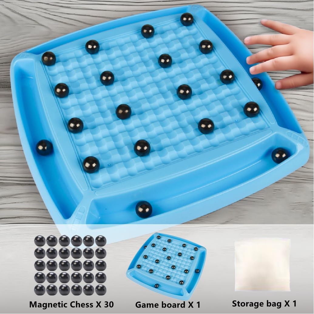 Magnetic Chess Game, Sank Magnetism Versus Chess, Fun Family Magnet Stone Board Game, with 40 Pcs Stones Magnetic Chess Board Game,Magnetic Game Gifts for Boys & Girls, 2-4 Players. (40 Pcs Magnets) - Image 3