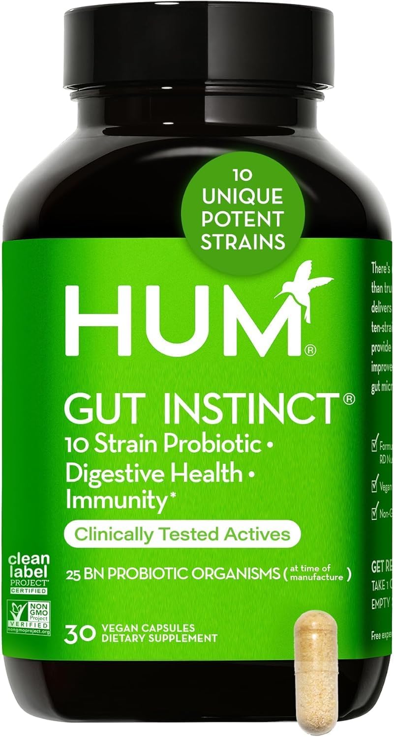 HUM Gut Instinct (30-Day Supply) - Daily Probiotics for Digestive Health for Women and Men - Lactobacillus + Bifidobacterium Strains for Bloating, Immune Support + Healthy Gut Diversity - Image 2