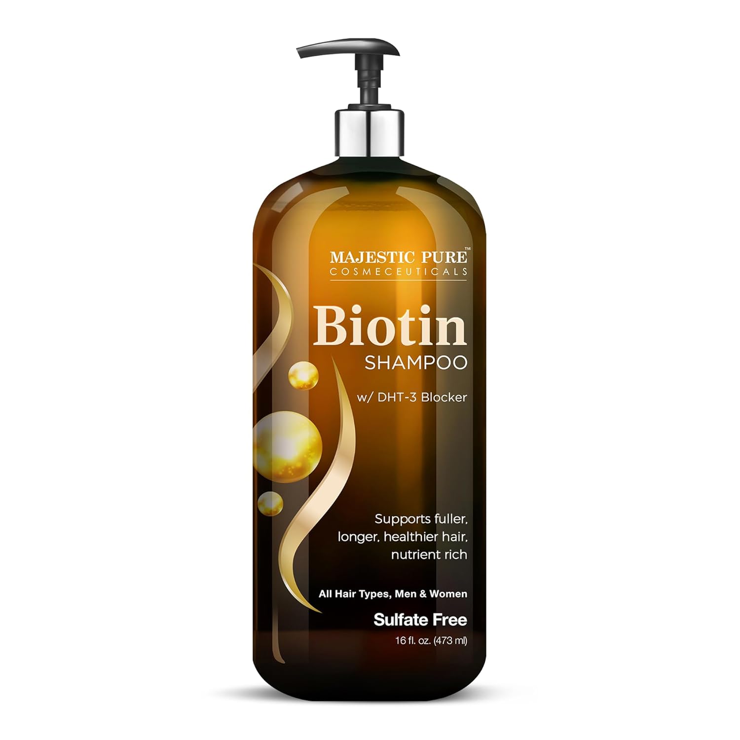 Majestic Pure Biotin Shampoo - Volumizing Shampoo for Hair Loss - with DHT-3 Blocker - Hydrating & Nourishing - Sulfate Free, for Men & Women - Thin Hair Shampoo - 16 fl oz - Image 2