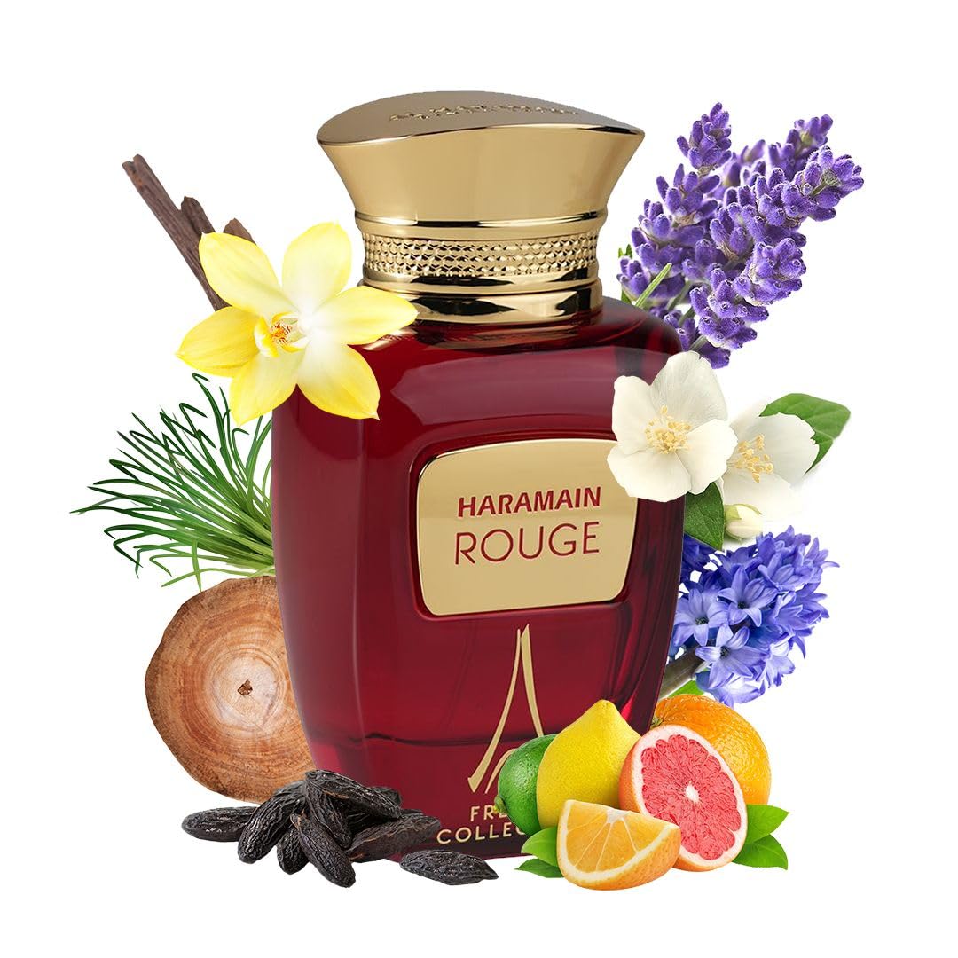 Al Haramain Rouge French Collection for Unisex - Arabian Perfume for Women & Men - Long Lasting Fragrance with Notes of Lavender, Jasmine, Vanilla - Arabic Cologne - Eau De Parfum - 3.33 oz EDP Spray - Image 3