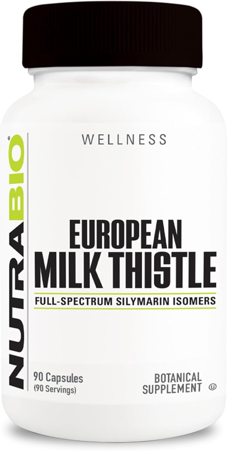 NutraBio European Milk Thistle Supplement, 241mg - Supports Antioxidant Benefits and Wellness, 90 Capsules - Image 2