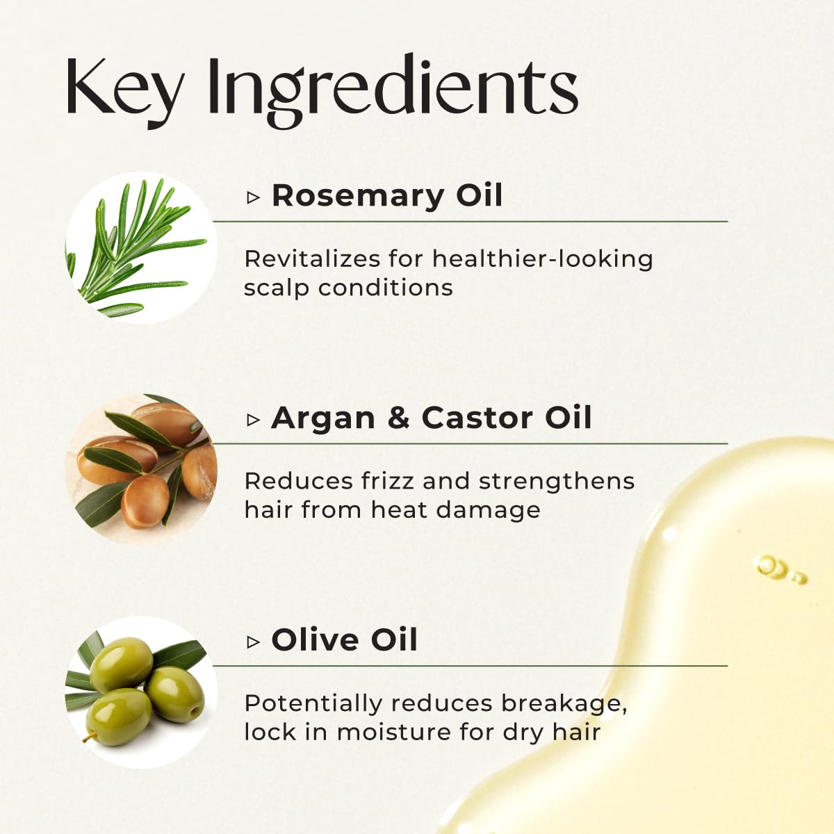 Gya Labs Rosemary & Castor Hair Growth & Styling Oil - 4 Fl Oz - Rosemary to Strengthen Hair - Protect & Tame Frizz, Dry Scalp - Hair & Scalp Hydration with 0.17 Fl Oz Deep Revival Argan Oil - Image 5