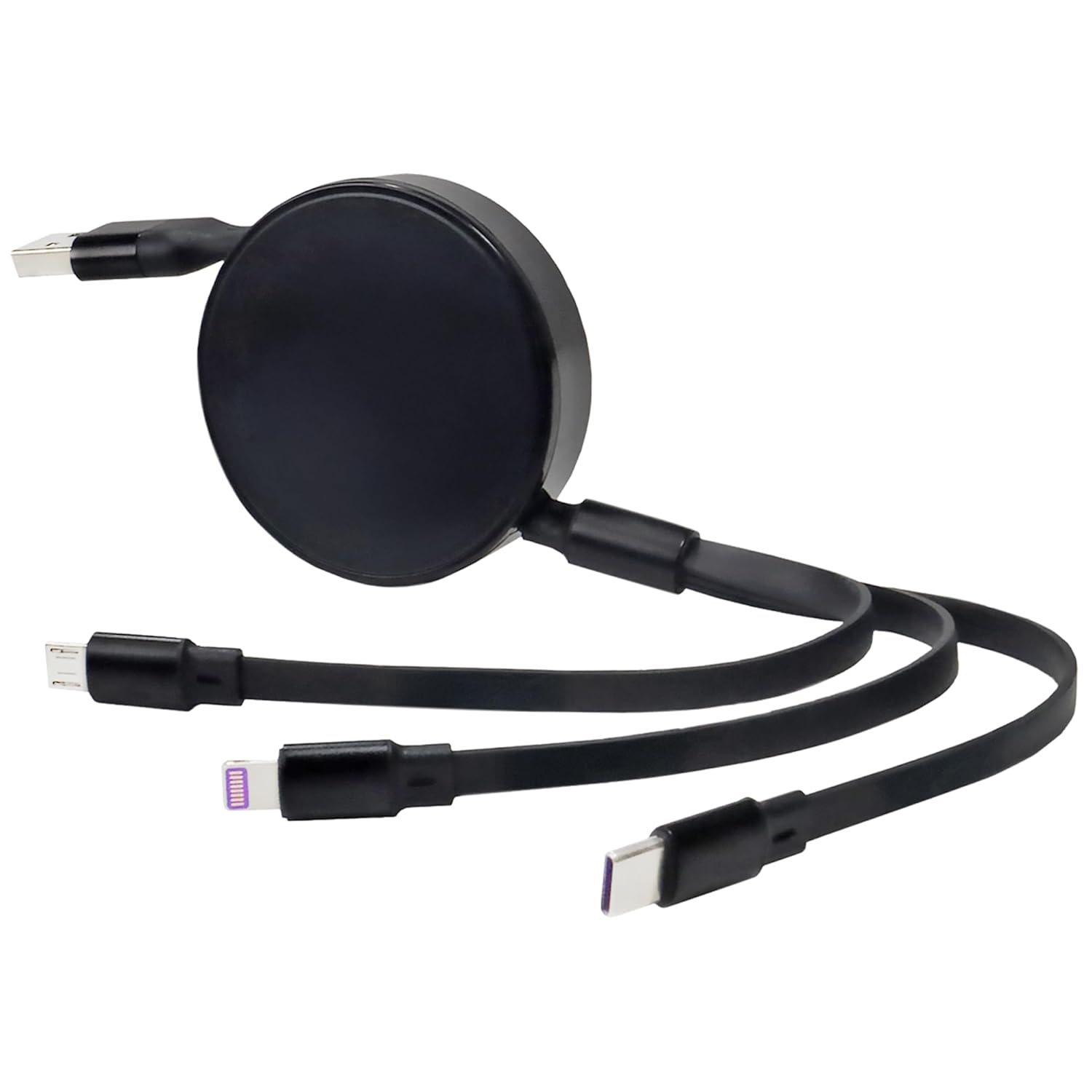 BoxWave Cable Compatible with Jumper J1 Convertible Laptop (16 in) - AllCharge PD miniSync (100W), Retractable High-Speed Charging Portable USB Cable - Jet Black - Image 3