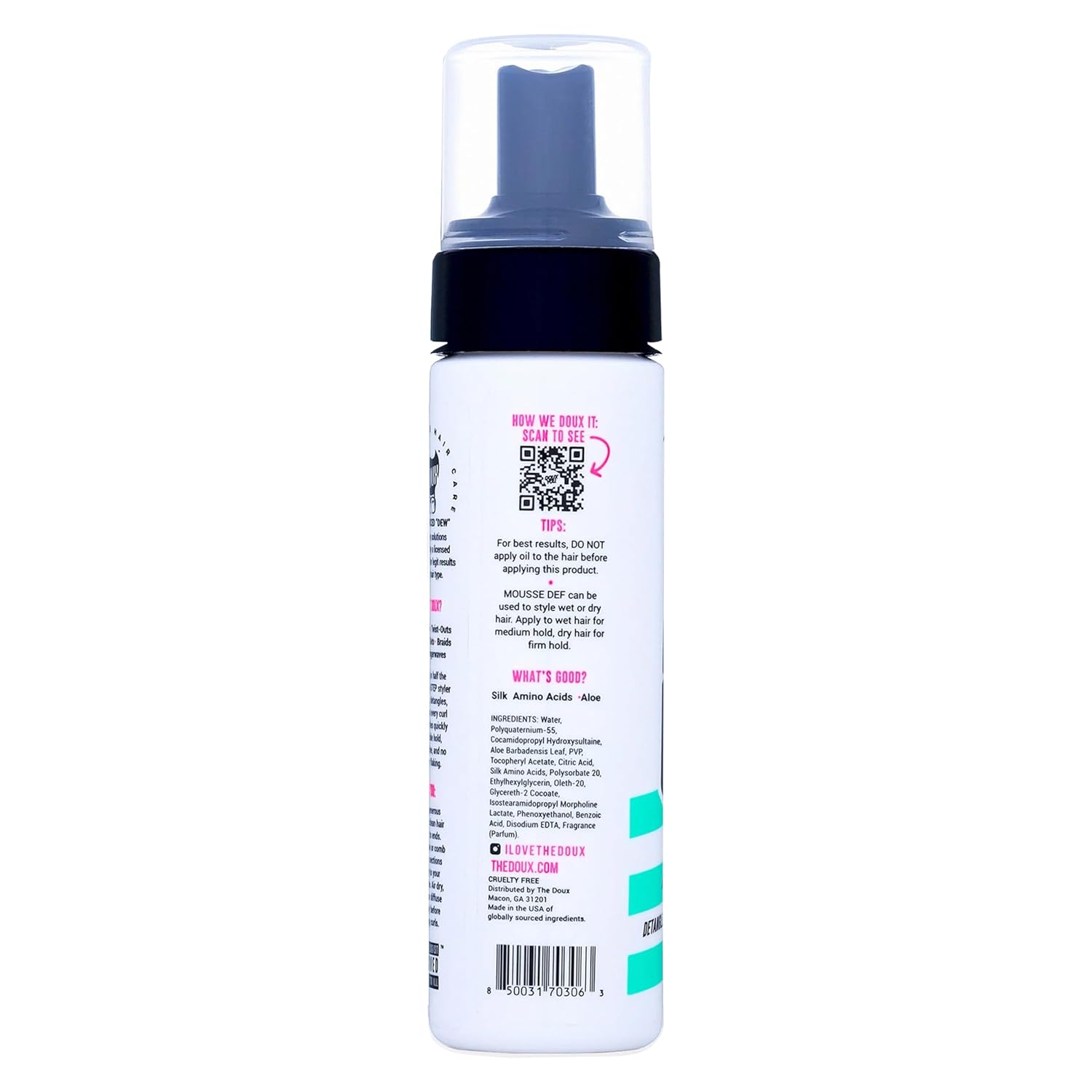 The Doux Multi-Use Mousse for Curly Hair Mousse Def Texture Foam for Styling, Curl Definition, Volume & Shine – Curl Cream Alternative for African Hair & Natural Hair Styles - Image 3