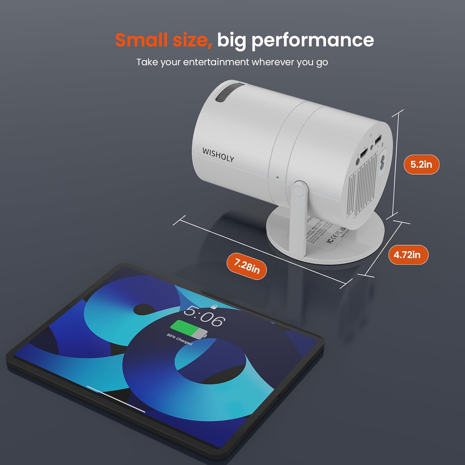 Mini Projector with WiFi and Bluetooth, Portable Movie Projector with 180° Rotatable, 1080P HD Supported, Auto Vertical Keystone, Compatible with Smartphone, TV Stick, Laptop, HDMI, USB - Image 10