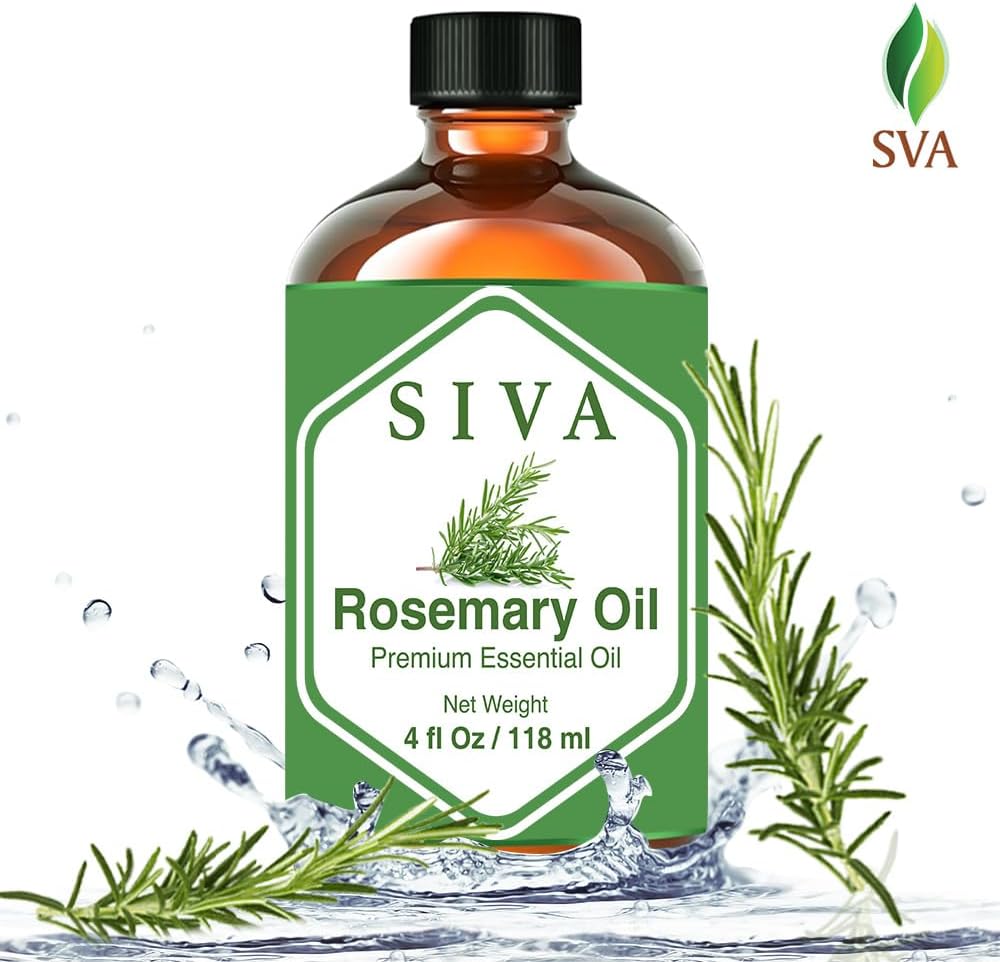 Siva Rosemary Essential Oil - 4 Fl Oz – Natural Rosemary Oil - for Diffuser, Face, Skin Care, Aromatherapy, Hair Care, Scalp and Body Massage - with Dropper - Image 3