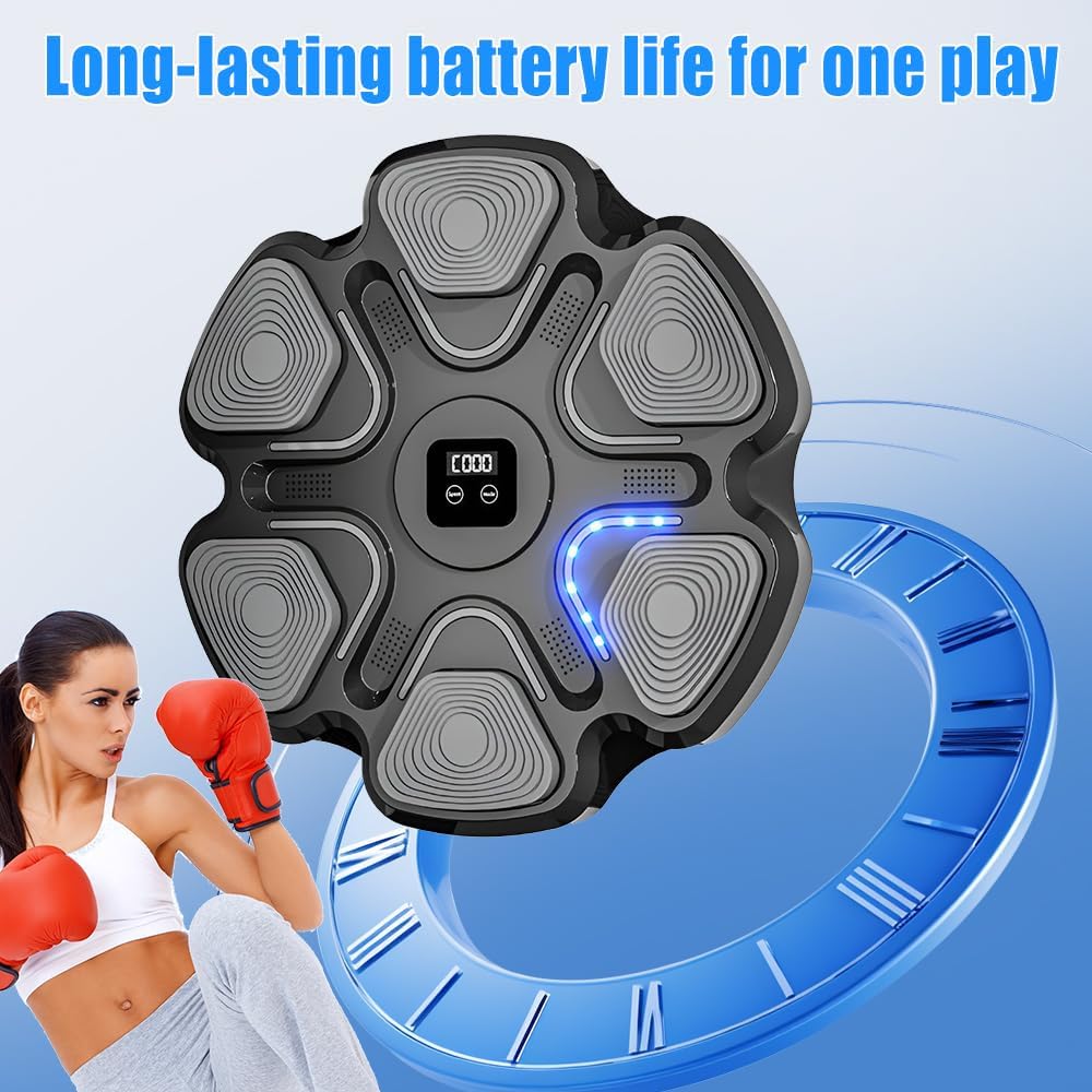 2025 Music Boxing Machine Upgrade, Interactive Punching Trainer with Boxing Gloves, Wall Mounted Electronic Boxing Target for Adults and Kids, Space-Saving,Brings Fun Workouts and Family Fun - Image 8